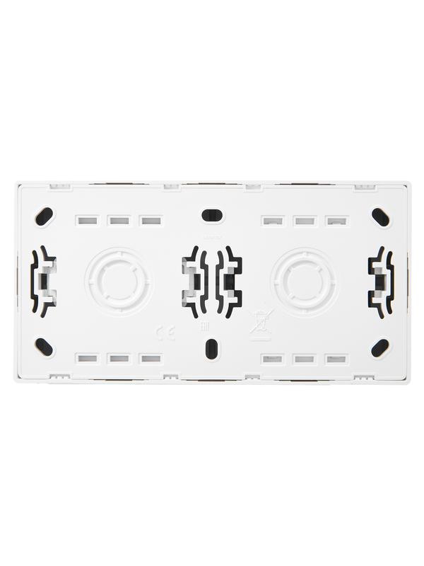 Блок выключатель 1-клав. проходной и розетка 1-местн с заземл. LETO бел. горизонталь LEZARD 752-0200-170BVP