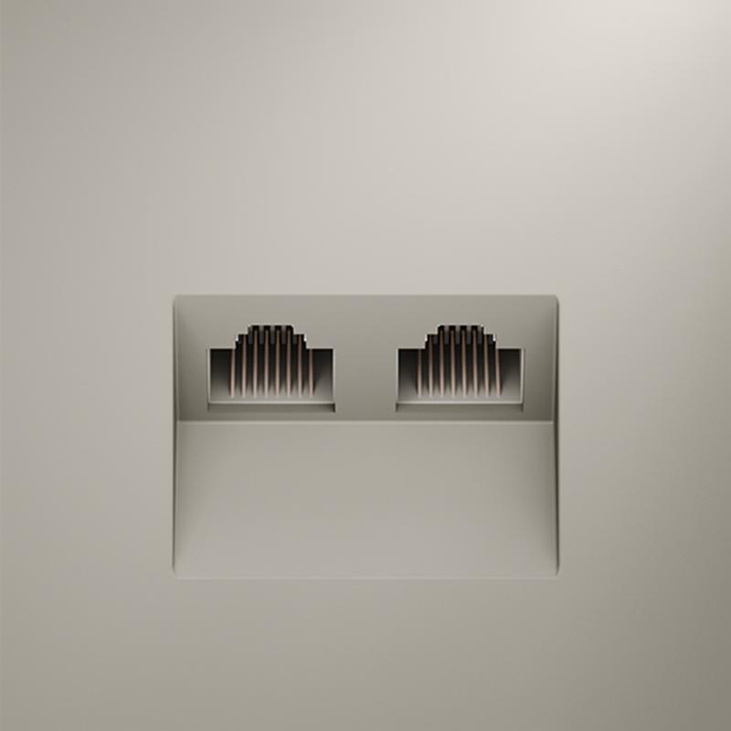 Розетка компьютерная 2-м СП S70 RJ45 + RJ45 кат.6 механизм кашемир Voltum VLS060203