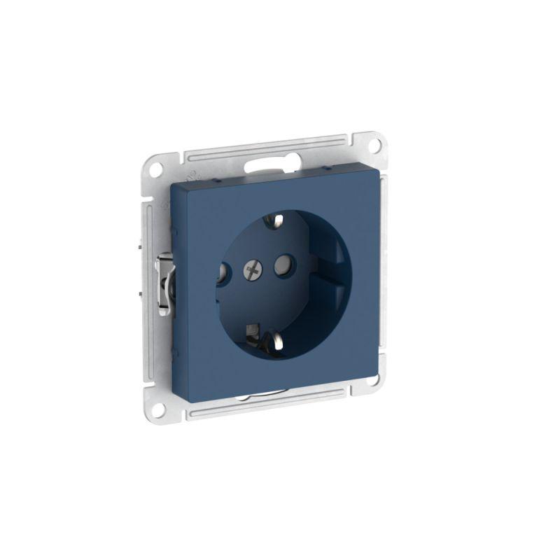 Розетка AtlasDesign 16А с заземл. защ. шторки быстрозажим. клем. механизм аквамарин SE ATN001145S