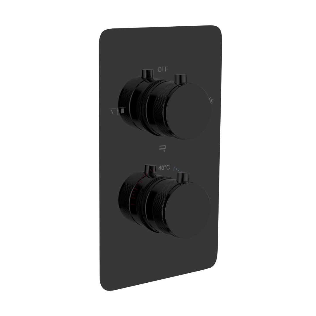 Смеситель встроенный с термостатом 3-х проходной SHINE GUN METAL