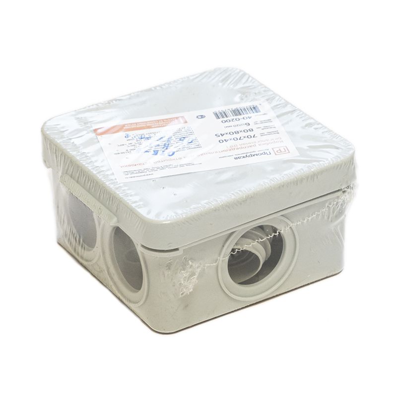 Коробка распределительная ОП безгалогенная (HF) 70х70х40 IP55 Промрукав 40-0200