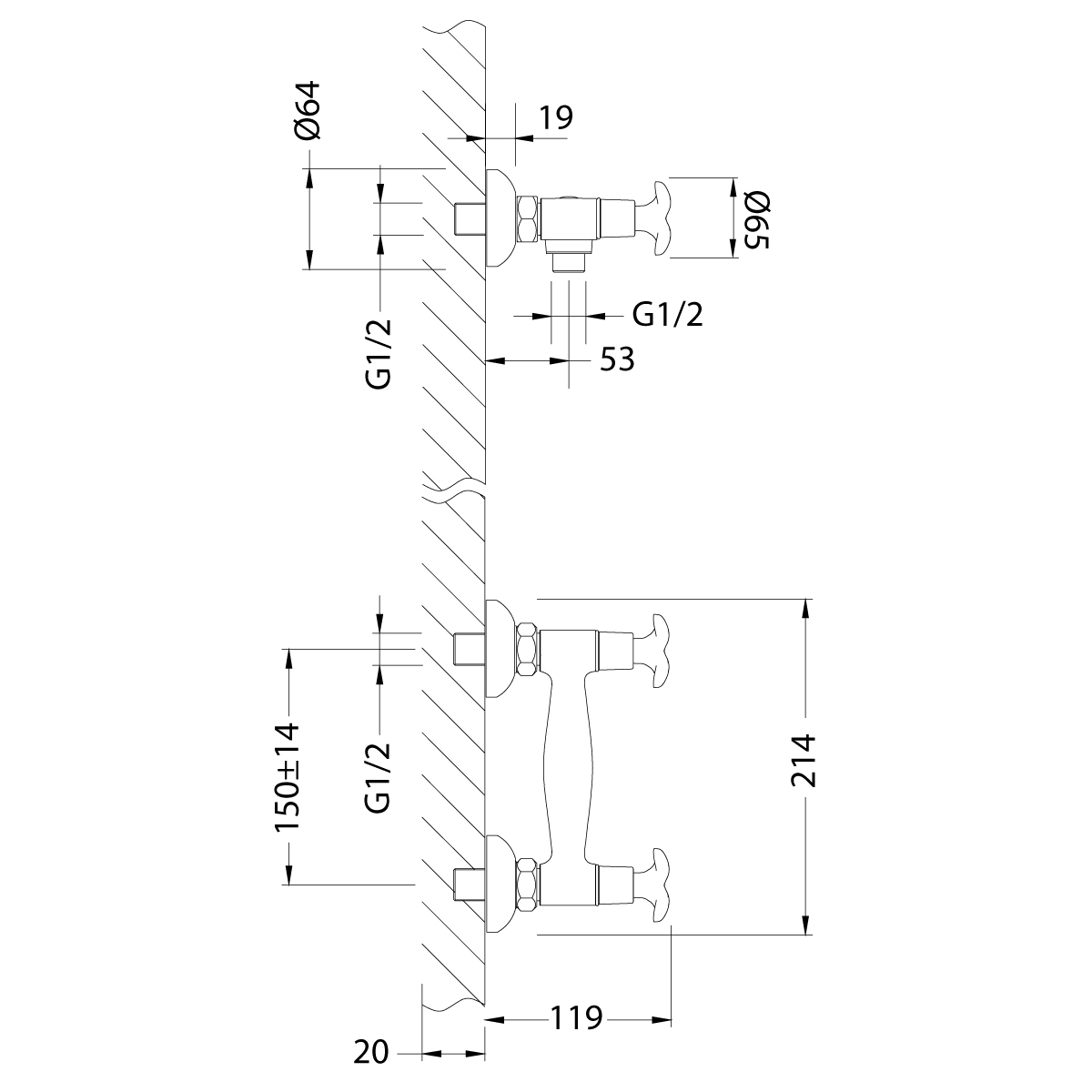 Смеситель для душа Lemark Flora LM0103C