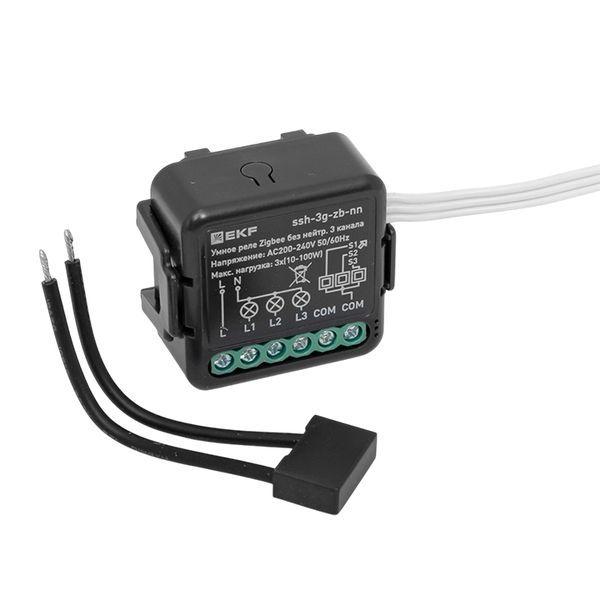 Реле умное в подрозетник 3-канальное Zigbee Connect Select без нейтрали EKF ssh-3g-zb-nn