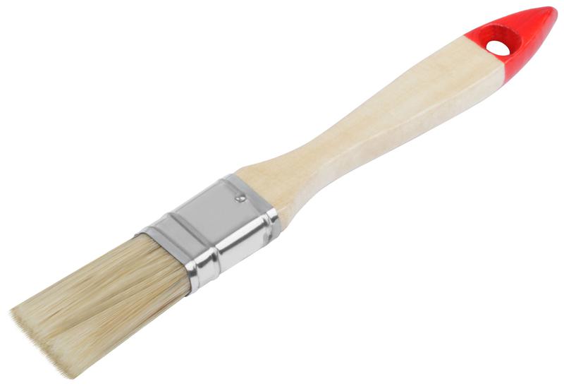 Кисть флейцевая "Оптима" 3/4дюйм (19мм) натур. свет. щетина деревянная ручка КУРС 00812