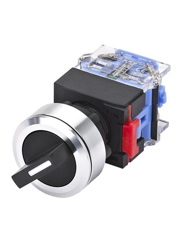 Переключатель ВК30-11X/31 IP65 1НО+1НЗ на 3 положения с фиксацией I-O-II стандартная рукоятка d30мм Электротехник ET020031