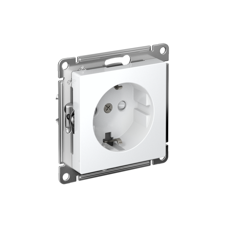 Розетка AtlasDesign 16А с заземл. защ. шторки быстрозажим. клем. механизм бел. SE ATN000145S