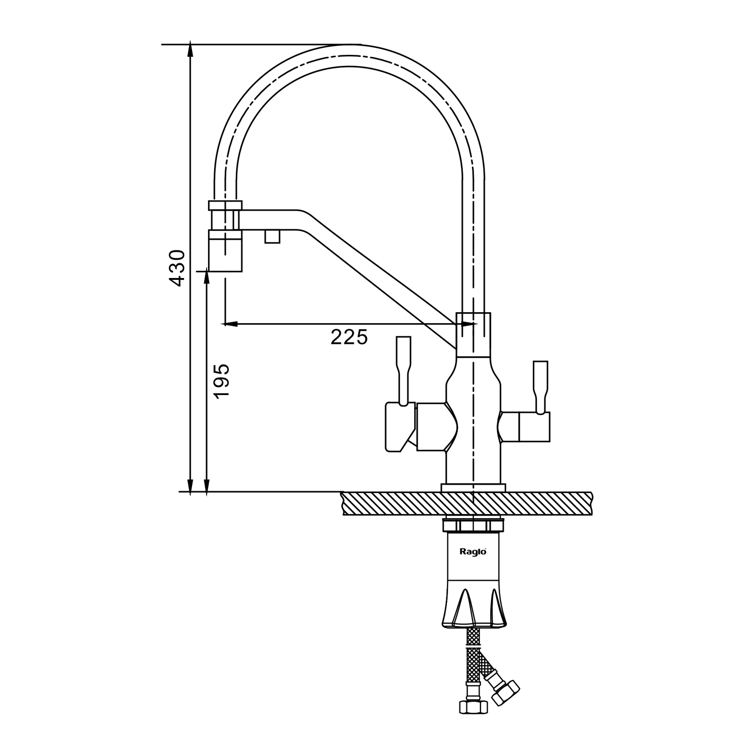 Смеситель для кухни с подключением фильтра Raglo R81.62.09, графит