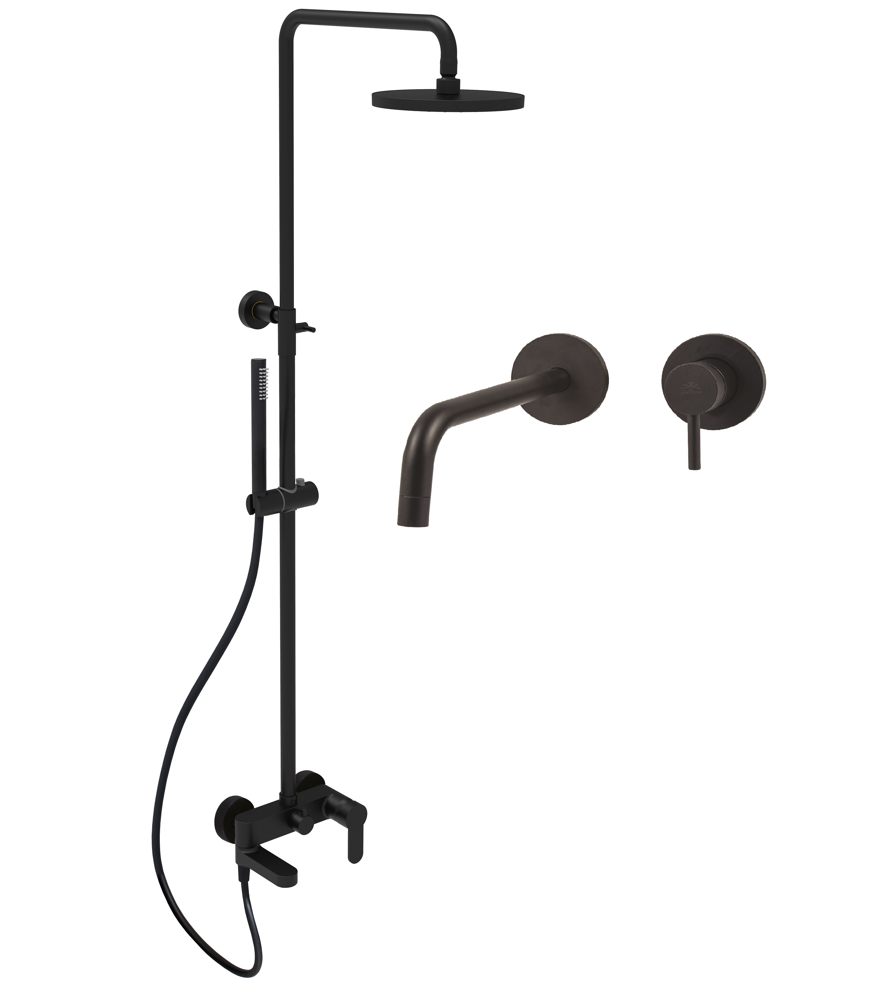 Комплект Paffoni Light KITCOL632NO007 С ВНУТРЕННЕЙ ЧАСТЬЮ черный матовый