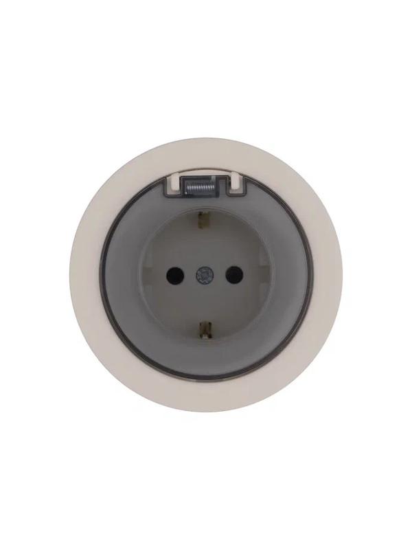 Розетка 1-м СП OSEN IP44 с заземл. с крышкой ПБТ механизм сл. кость LEZARD 743-9088-123BIPCH