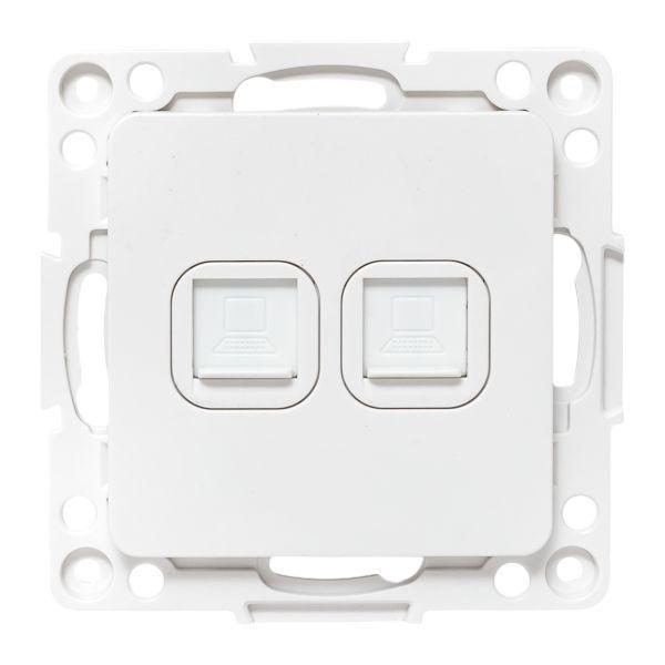 Розетка компьютерная 2-м Стокгольм RJ-45 механизм бел. EKF EYK02-035-10