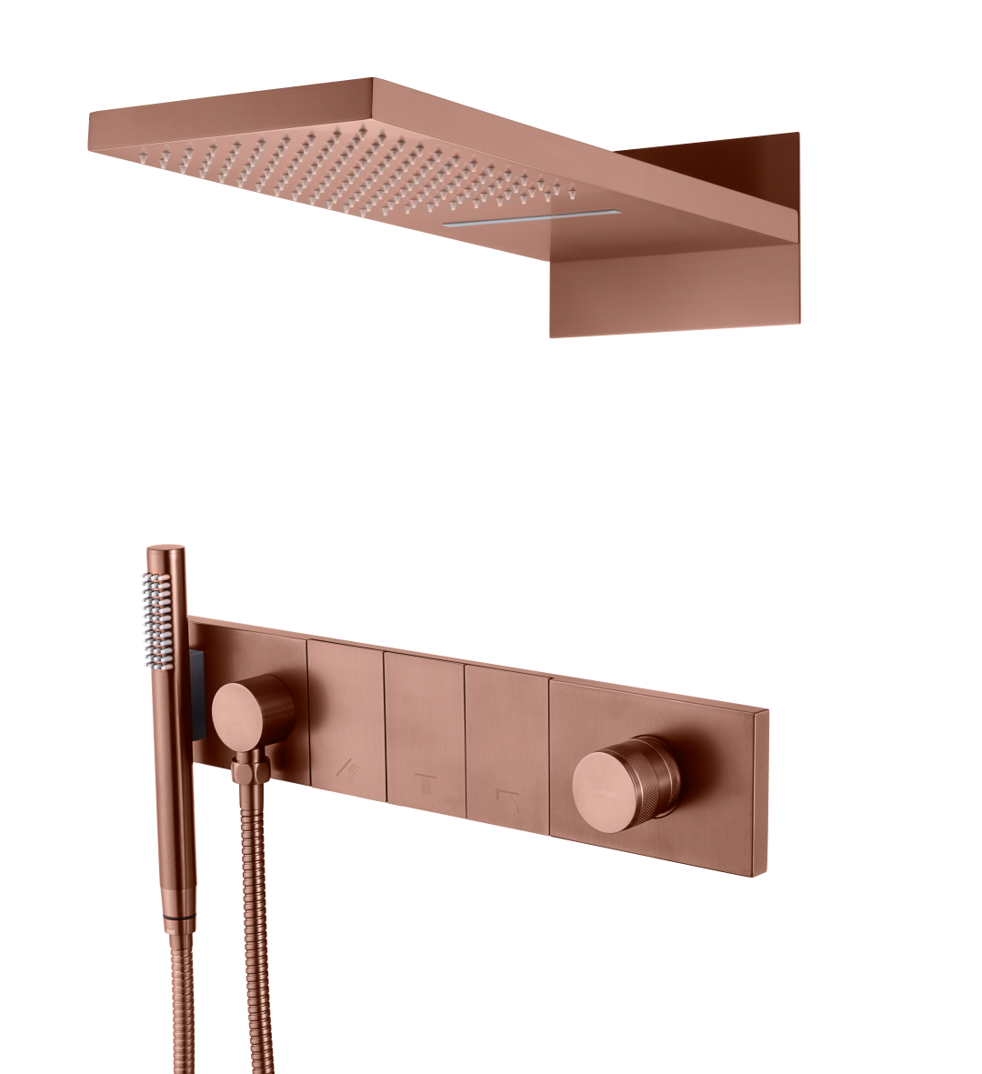 Встроенная душевая система  ZODIAC, трехпозиционная BRUSHED BRONZE