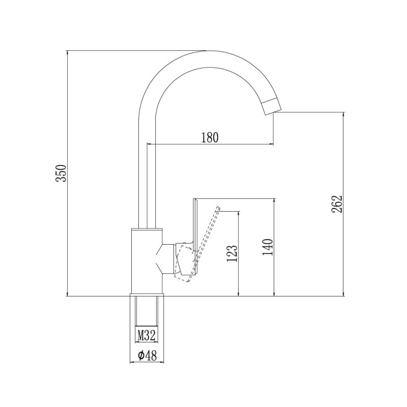 Смеситель для кухни Savol S-600306, хром