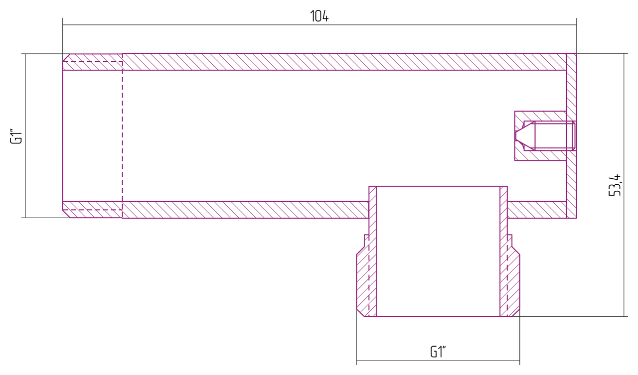 Уголок с клапаном G 1" НР х G 1" НР (Без покрытия) 00-1523-1010