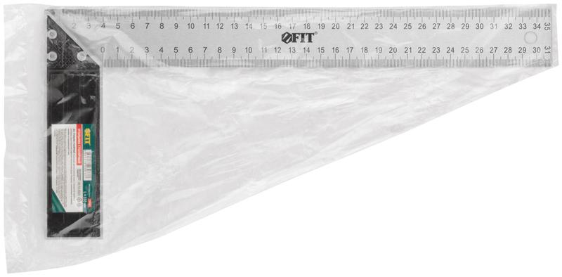 Угольник столярный рифленая шкала алюм. основание 350мм FIT 19463