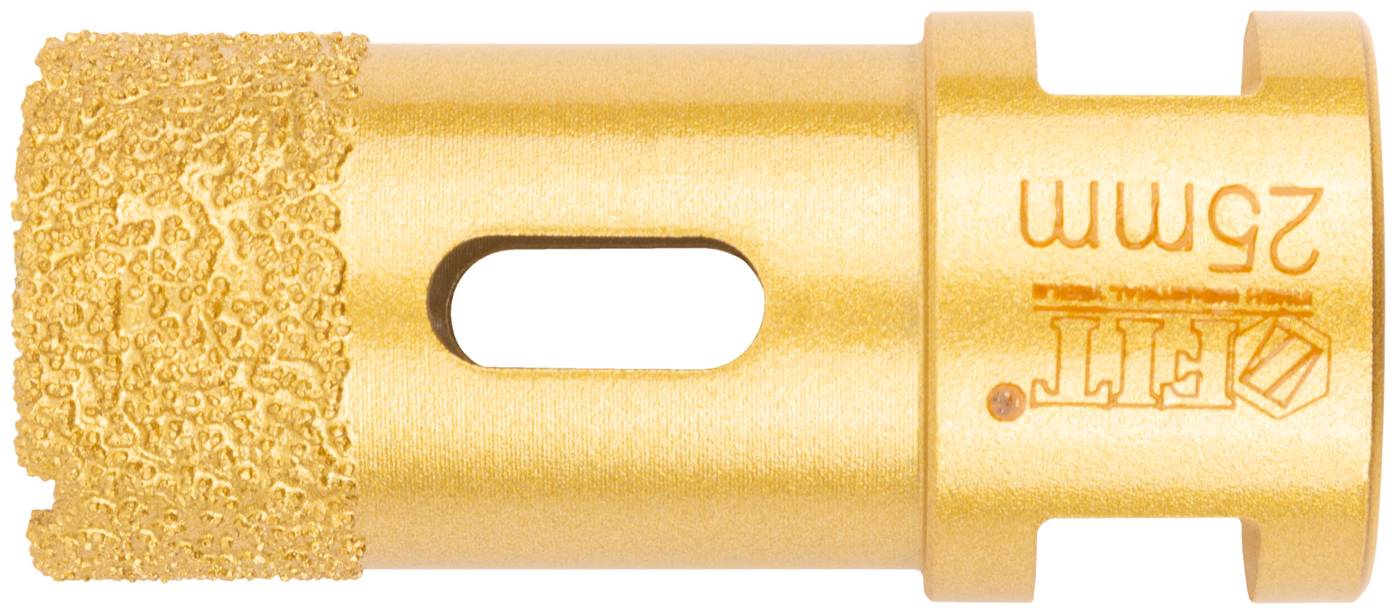 Коронка кольцевая для УШМ, М14, по керамограниту, камню и кафелю алмазная, вакуумное спекание 25х60 мм