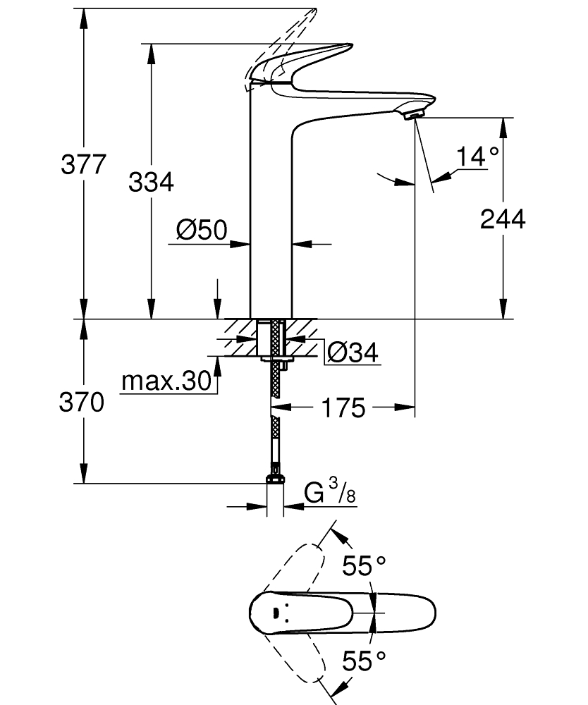 Смеситель Grohe Eurostyle 23719LS3 для раковины