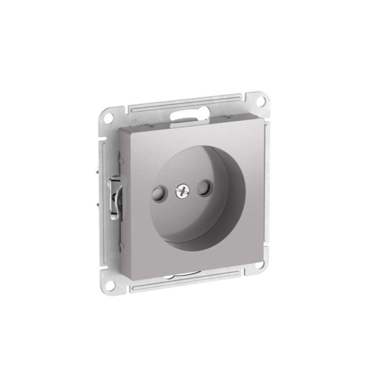 Розетка AtlasDesign 16А без заземл. защ. шторки быстрозажим. клем. механизм алюм. SE ATN000349S