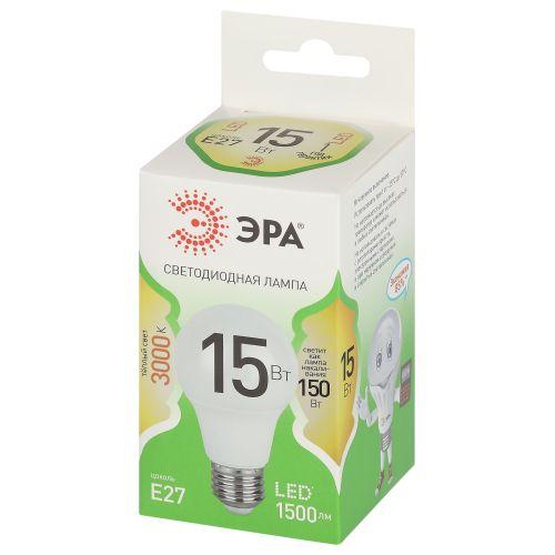 Лампа светодиодная GREEN LINE A60-15W-830-E27 GL 15Вт груша 3000К свет тепл. E27 Эра Б0067112