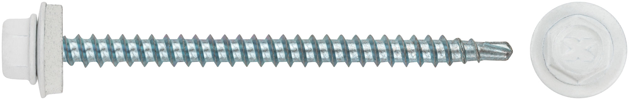 Шурупы кровельные со сверлом 4.8 х 70  100шт , белый RAL 9003 (фасовка)