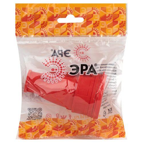 Розетка RX10-R-IP44 16А IP44 прямая с заземл. каучук красн. ЭРА Б0055419