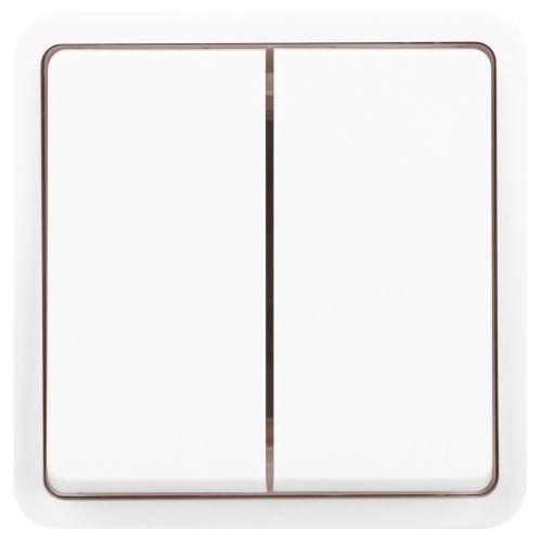 Переключатель Эксперт 11-1526-01 двойн. IP55 10АХ-250В СУ бел. Эра Б0063248