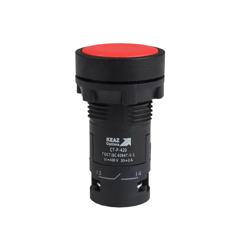 Кнопка OptiSignal Compact D22 С7-P-420 красн. 2НО XB7NA43 КЭАЗ 362051