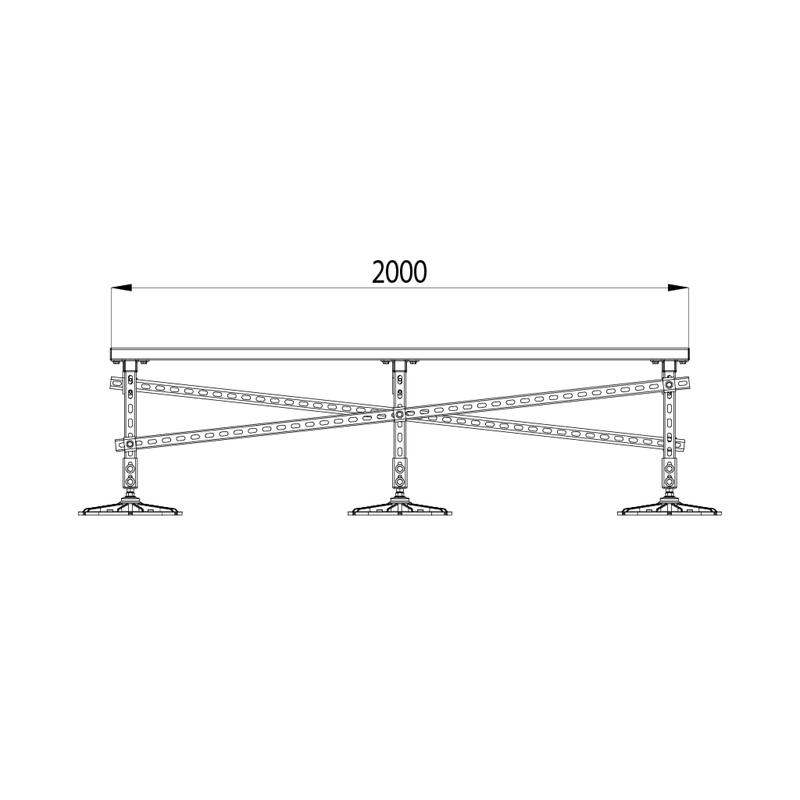 Конструкция опорная для установки оборудования TECHNORAPTOR FOOT 1000х2000 тип 2 HD КМ TR0211