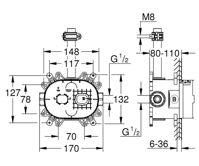 Скрытая часть Grohe Rainshower SmartControl 26264001