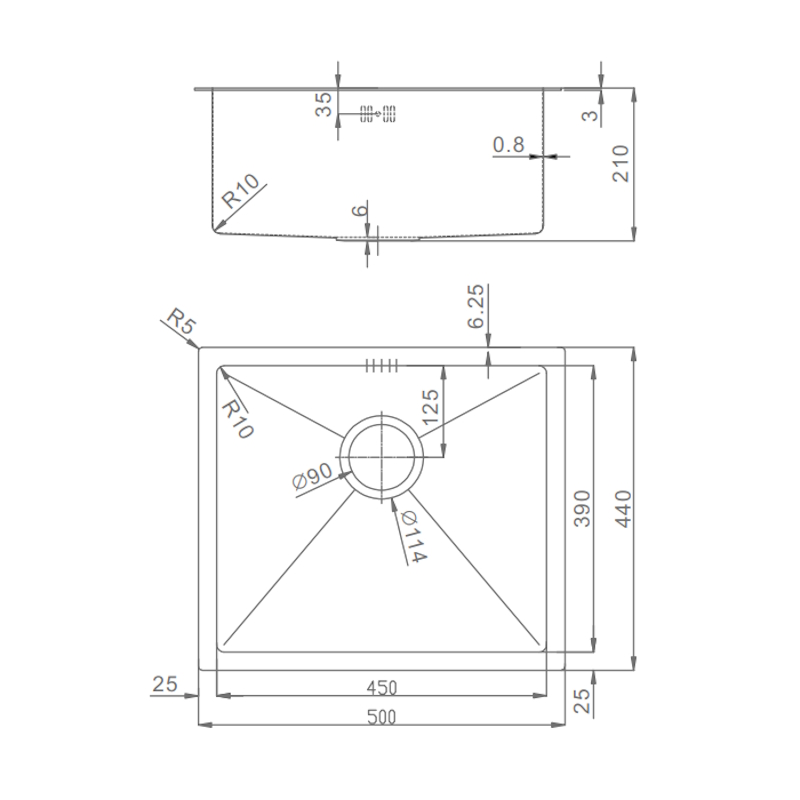Кухонная мойка Raglo R703.5044.09, графит