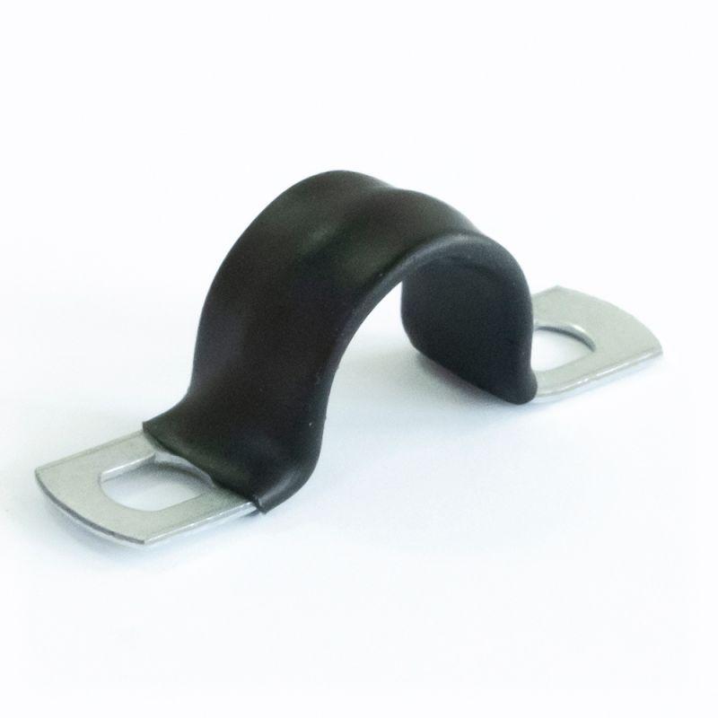 Скоба крепежная двухлапковая СМД-П d14-15мм метал. с полимер. покрыт. (уп.100шт) Промрукав PR08.6015