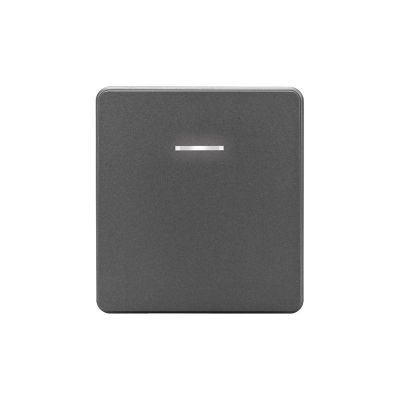 Выключатель проходной (переключатель) 1-кл. СП ROUND MIELE 10А с подсветкой титан Kranz KR-78-0716-2