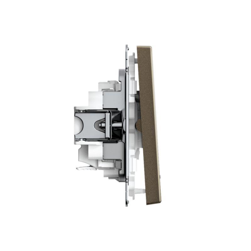 Выключатель 2-кл. ArtGallery (сх. 5а) 10AX с подсветкой быстрозажим. клем. механизм мокко SE GAL000653S