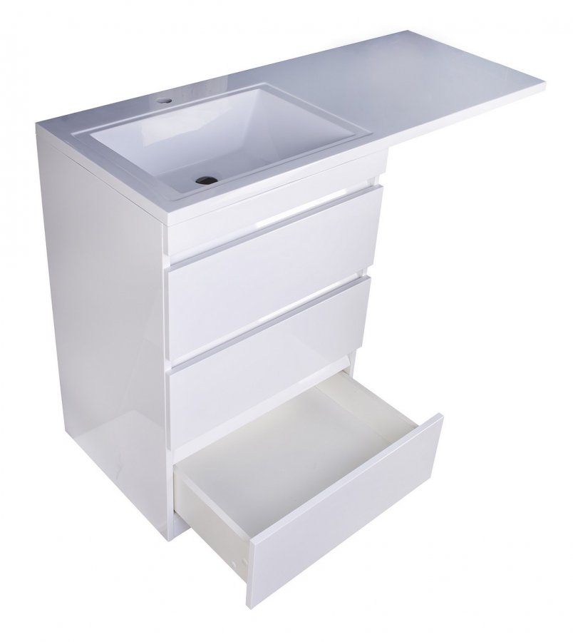 Тумба напольная "Даллас 120" (3 ящ.) Люкс белая, PLUS