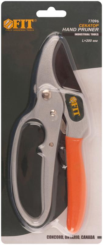 Секатор Профи храп. механизм режущ. кромки встык с наковальней тефл. покр. лезвий алюм. корпус 200мм FIT 77096