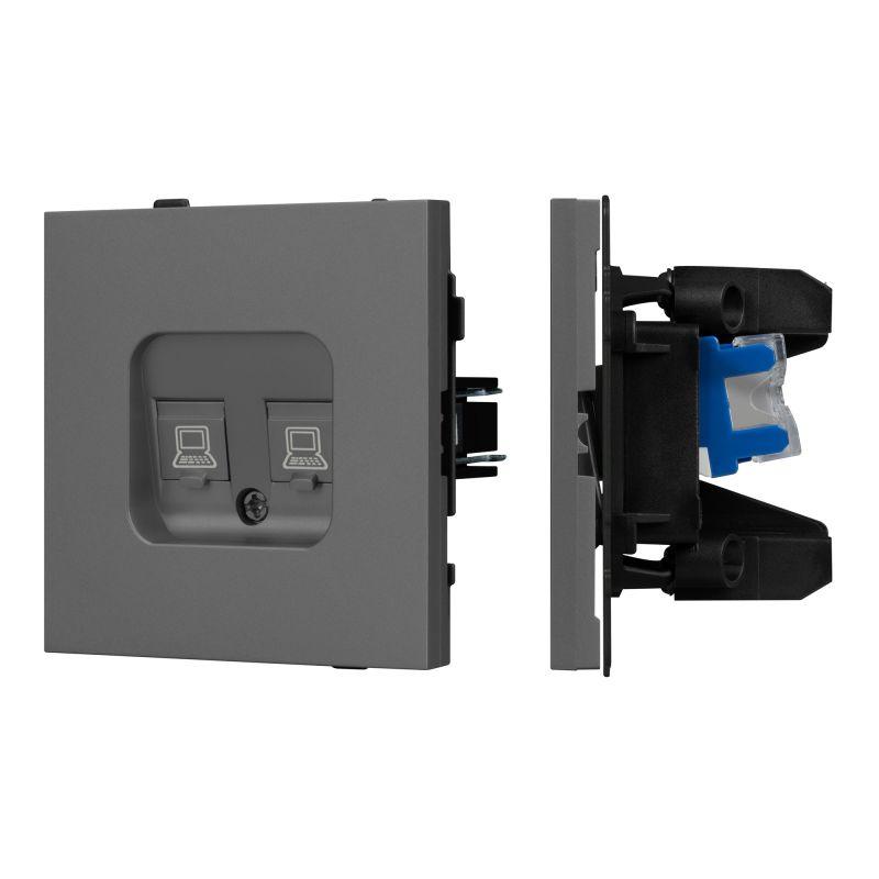 Механизм компьютерной розетки двойной SCT-TENDO-MPC2-SFPL-GR RJ-45 CAT6 Arlight 054597