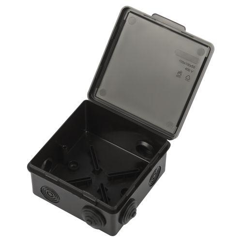 Коробка распаячная ОП 100х100х50мм с гермовводами 8 входов IP54 черн. KOR-100-100-50-8g-B Эра Б0061777