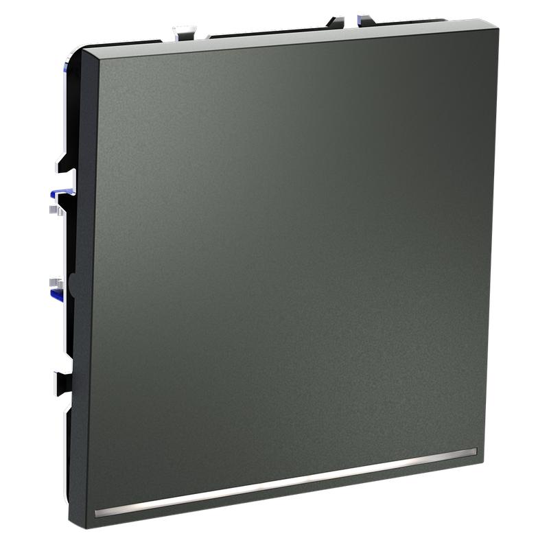 Переключатель проходной 1-кл. СП S70 10А с подсветкой механизм титан Voltum VLS010406