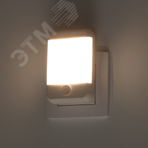 Ночник - светильник светодиодный NN-624-SW-W в розетку с выключателем белый