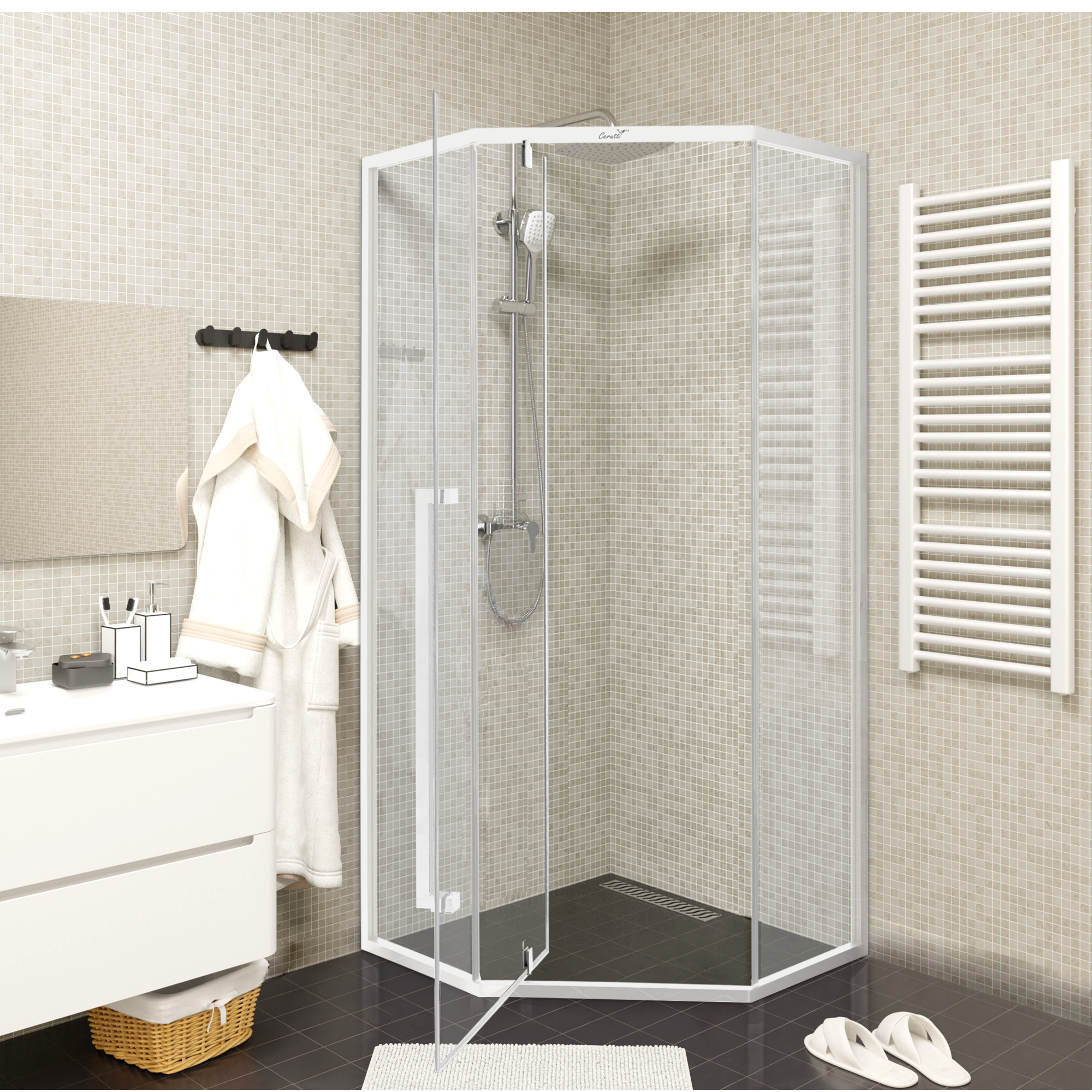 Ограждение C3AW душевое Ceruttispa без поддона (90x90x195)