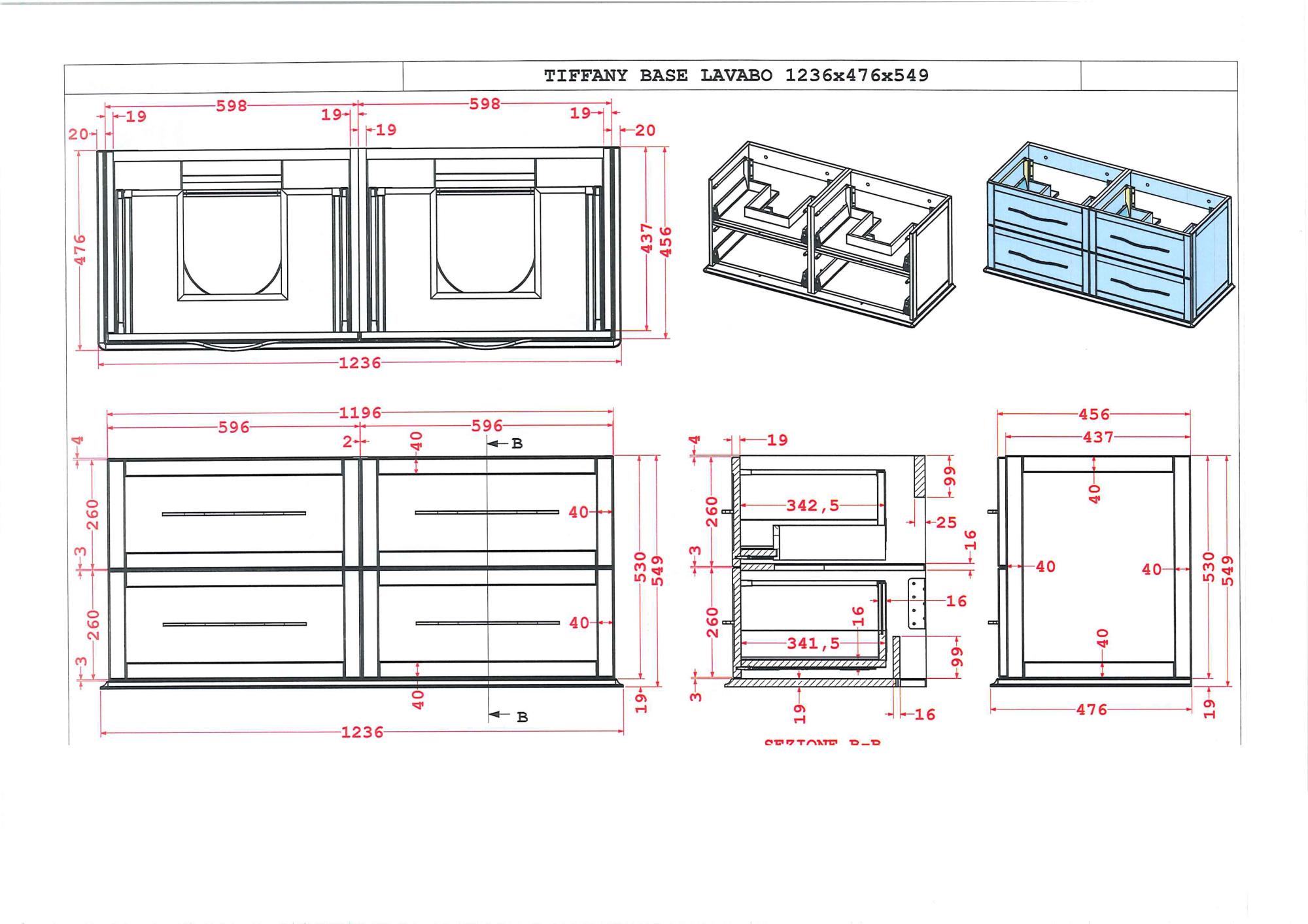 База под раковину CEZARES TIFFANY 55244 Grigio Nuvola