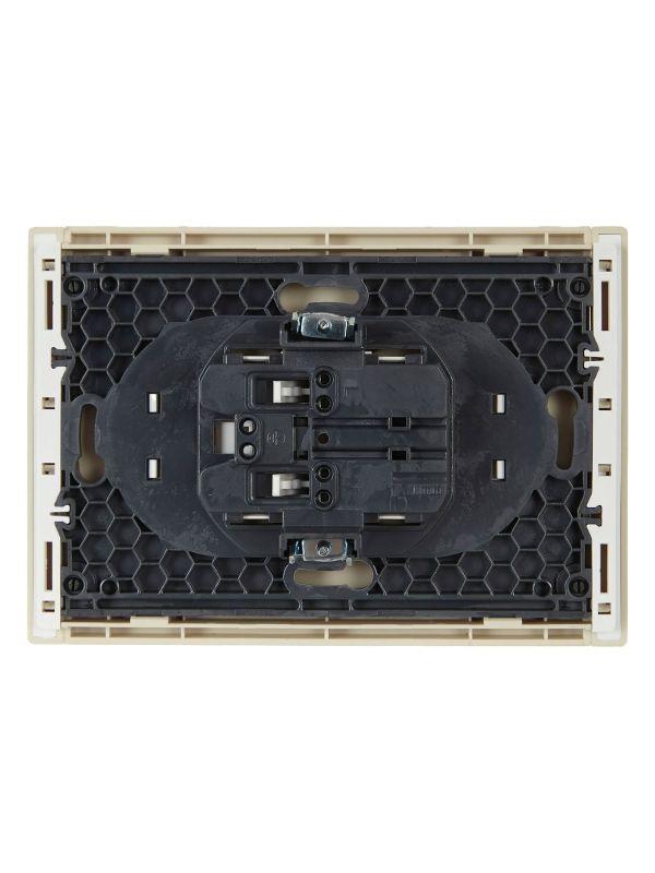 Розетка 2-м СП FORTE&PIANO FP426 10А без заземл. без защ. шторок безвинт. крепл. ваниль IEK FP-R20-10-1-K10