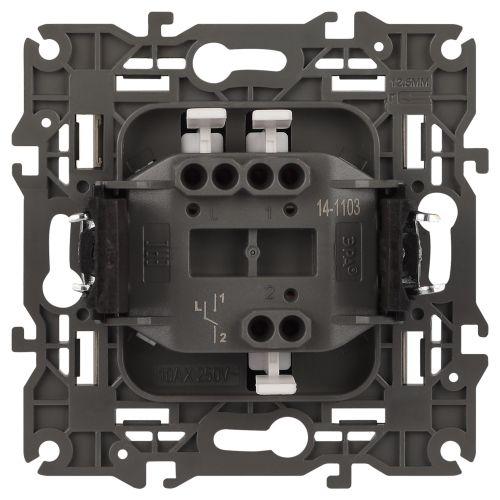 Переключатель Elegance 14-1103-01М 250В 10АХ матов. бел. Эра Б0065788