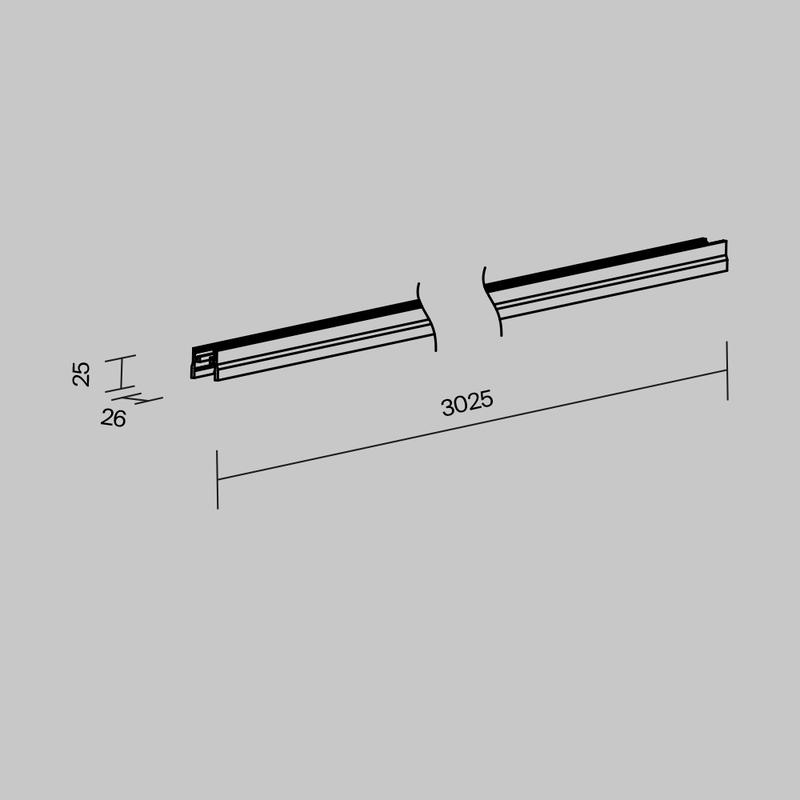 Профиль накладной Elasity IP L3000 черн. Maytoni O-TR001-P-B3M