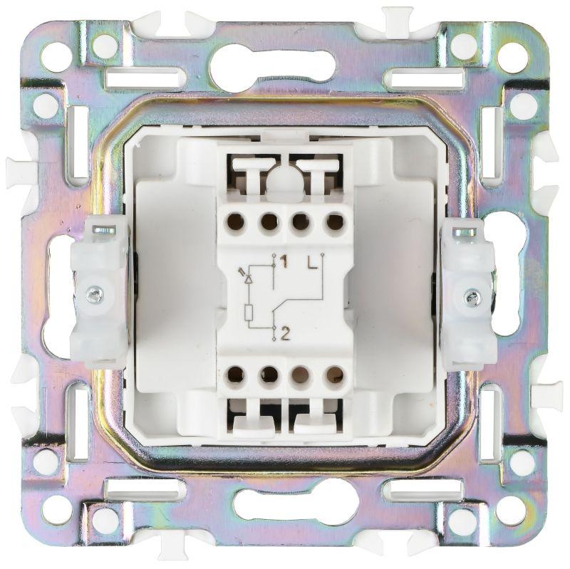 Выключатель проходной 1-кл. SKANDY 10А SK-V08N с индикацией никель IEK SK-V12-1-10-K50