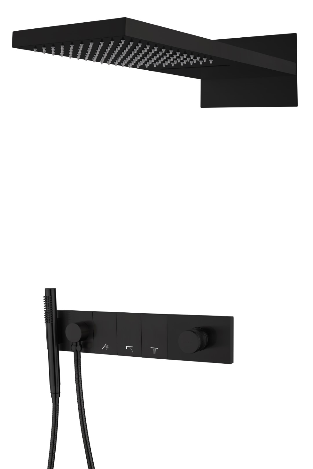 Встроенная душевая система  ZODIAC, трехпозиционная Black