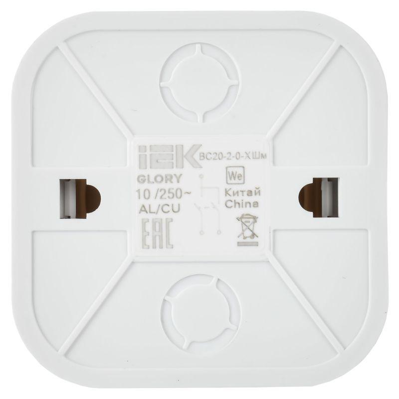 Выключатель 2-кл. ОП GLORY ВС20-2-1-ХШм 10А с индикацией шампань матов. IEK EVH21-K37M-10