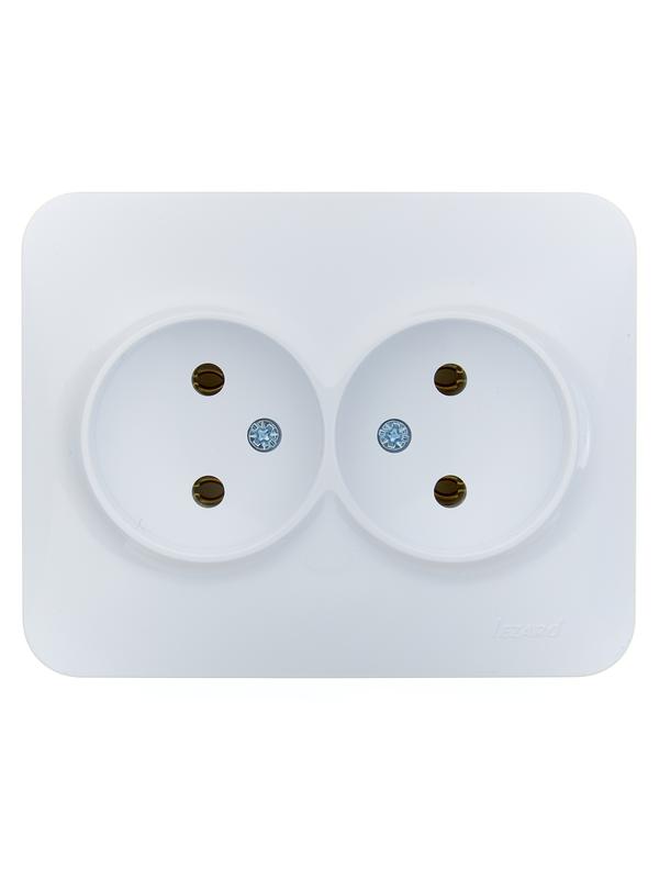 Розетка 2-м СП ASTI 16А IP20 без заземл. термопласт бел. LEZARD 7081-0200-128B