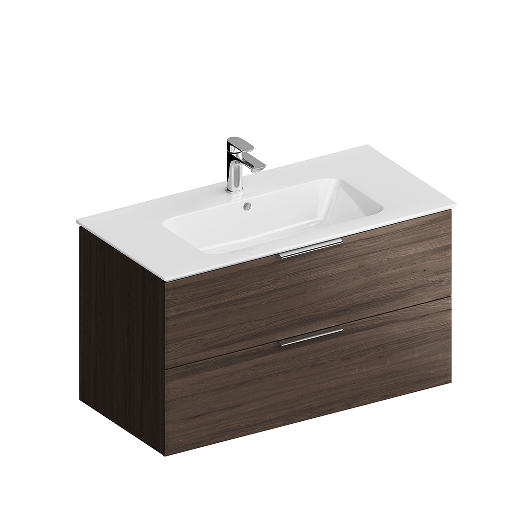 Тумба PIANO Forte подвесная 95 см, 2 ящика, дымчатый вяз