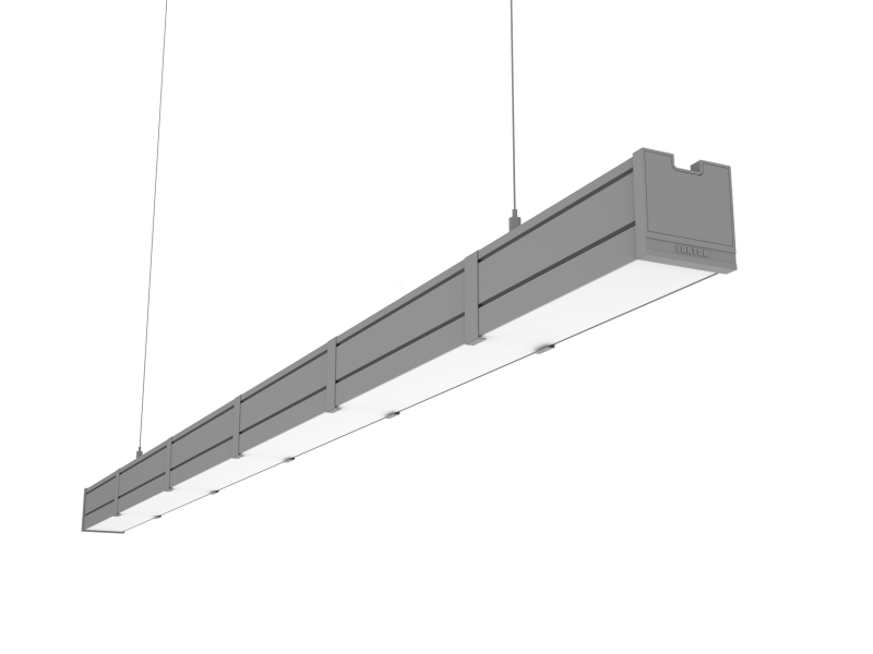 Светильник светодиодный Mercury Pro GL 1516х66х68 21Вт 4000К CRI90 подвесной рассеив. опал закал. стекло RAL7045 сер. муар с декоративным проводом 2м и комплектом подвесов 2м VARTON V1-R0-7R258-31GOP-5402140