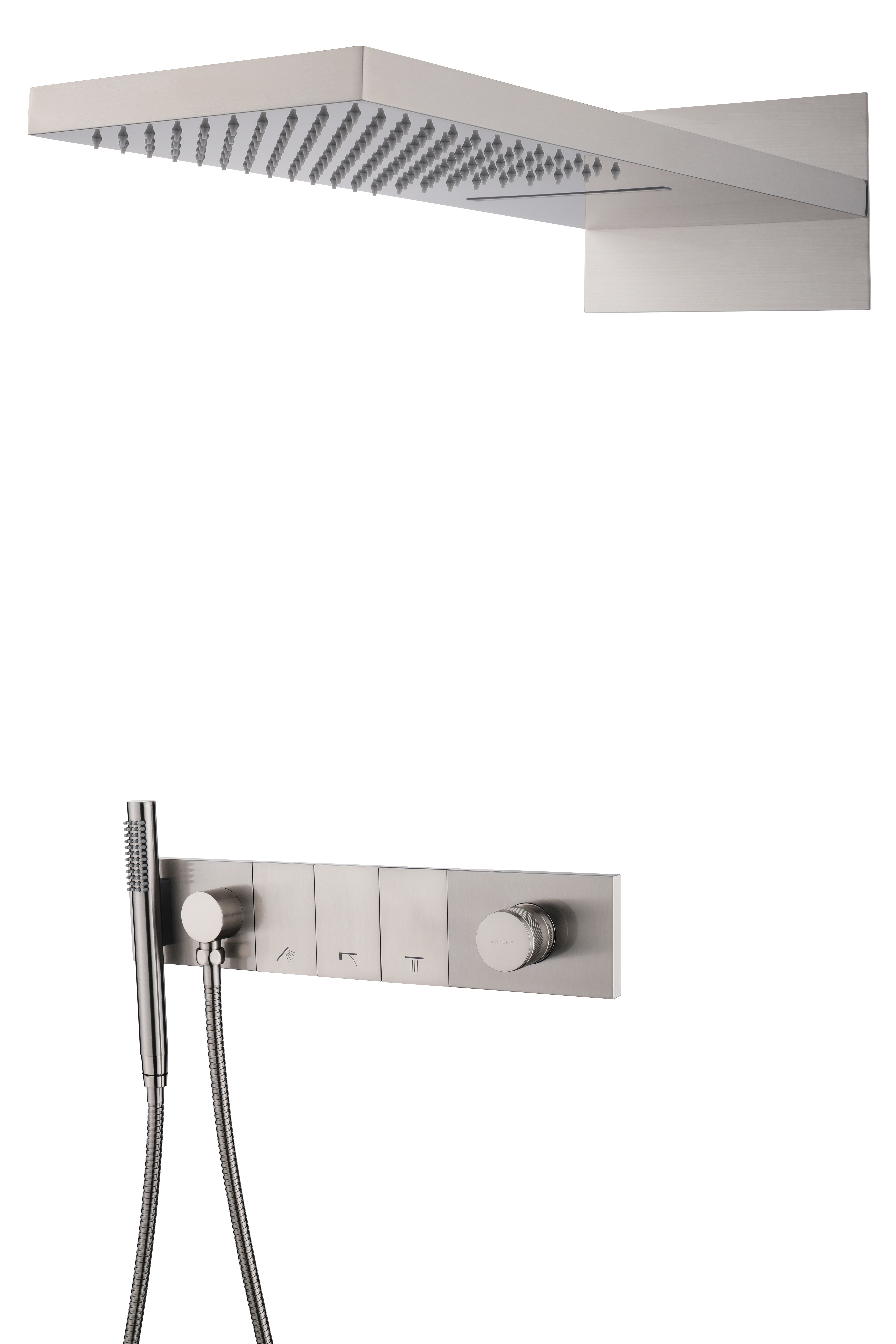 Встроенная душевая система  ZODIAC с термостатом, трехпозиционная Black